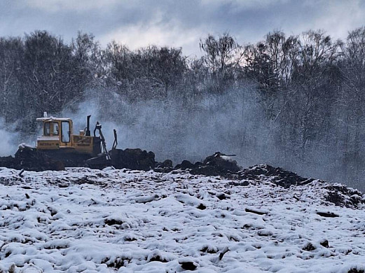 На полигоне «Залесье» продолжается ликвидация очагов тления